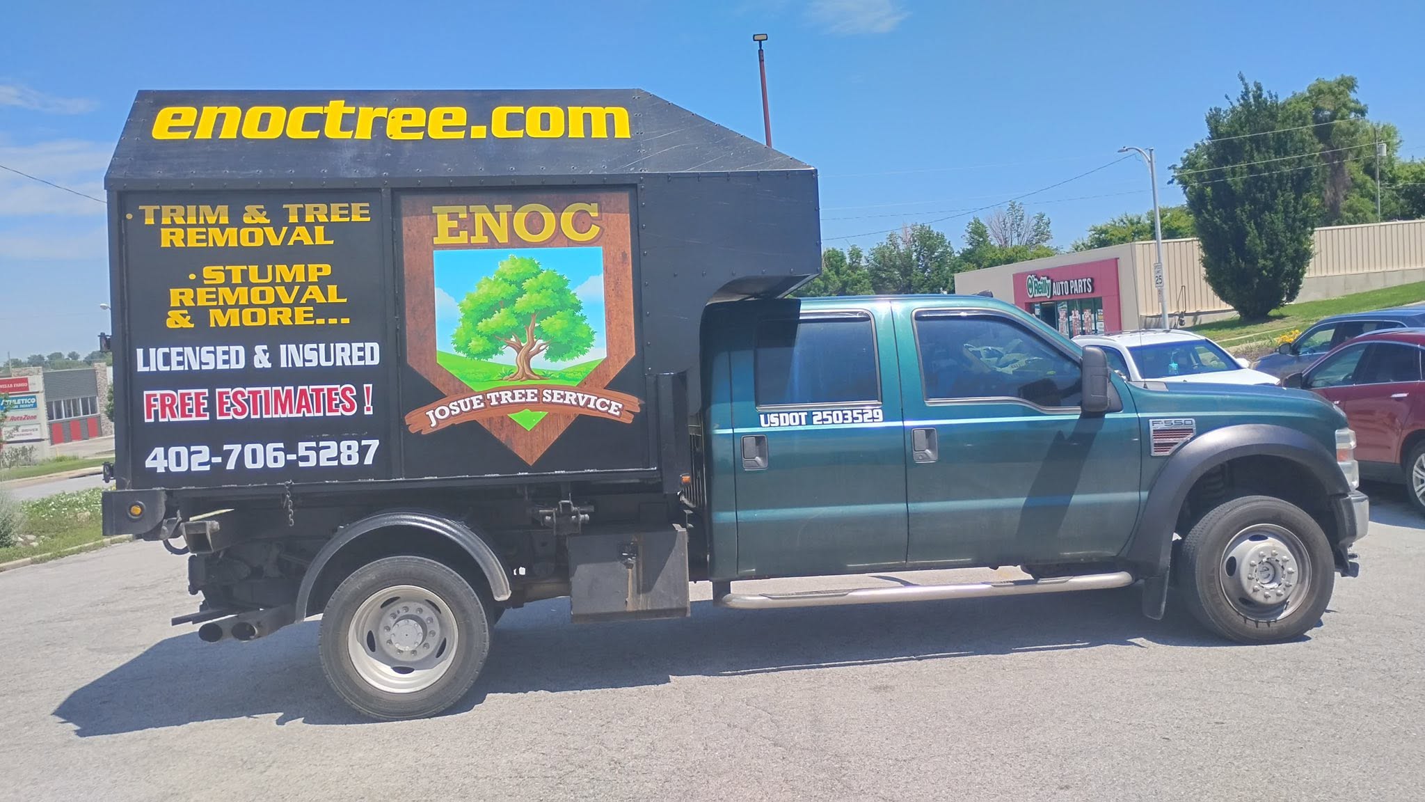 ENOC Tree Service box truck wrap installed by Impress