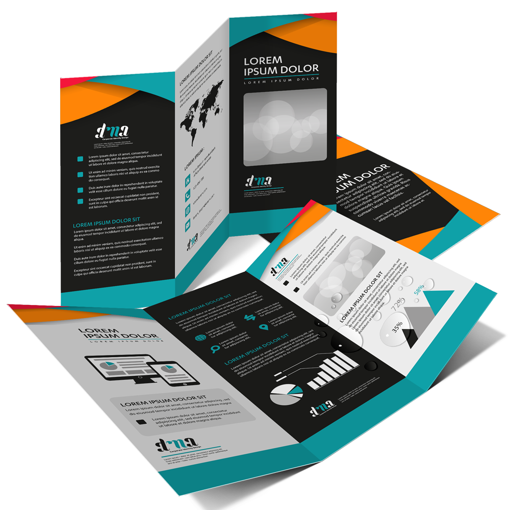 Flyers, postcards and brochures, representing Impress marketing collateral printing