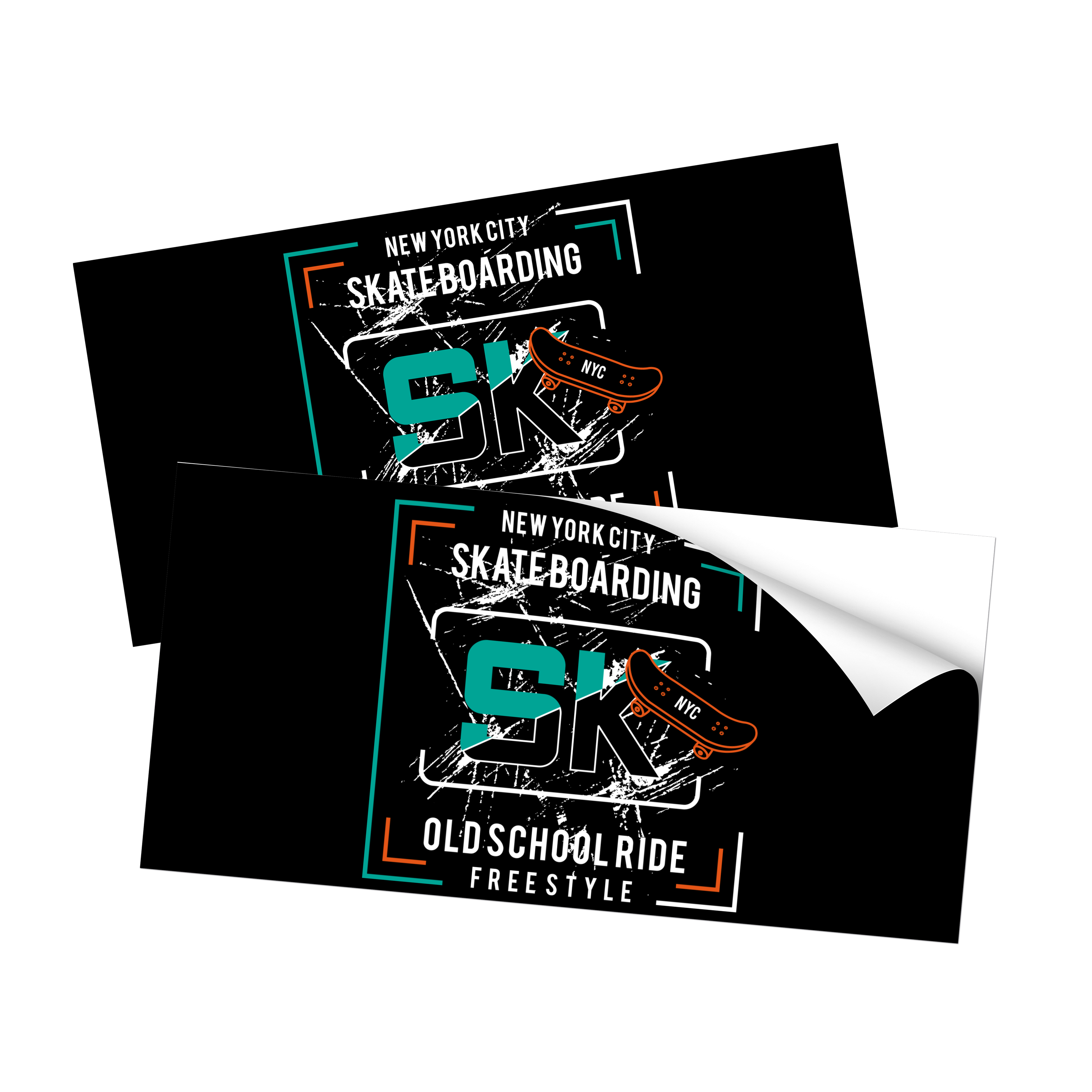 Die-cut stickers and labels, representing Impress sticker and decal printing